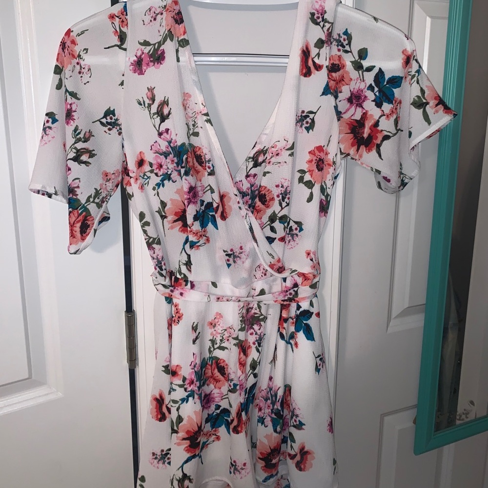 White floral romper